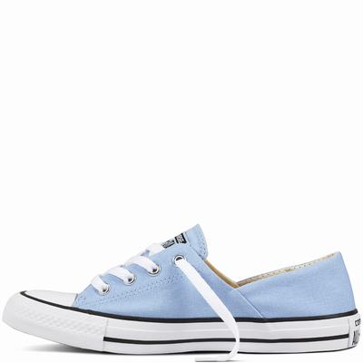 Converse Chuck Taylor All Star Canvas Color Low Tops Womens - Blue/White/Black Shoes (683PMEHQ)